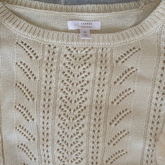 LC Lauren Conrad Ruffle Pointelle Sweater Top - Picture 5 of 5